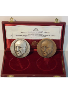 Medaglie argento e bronzo San Marino I Centenario Nascita Guglielmo Marconi 1974